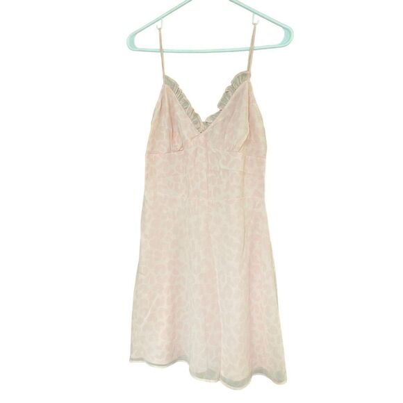 LPA Marzia Mini Dress in Pink Leopard Size Small New with Defect (13-1) - Picture 3 of 8